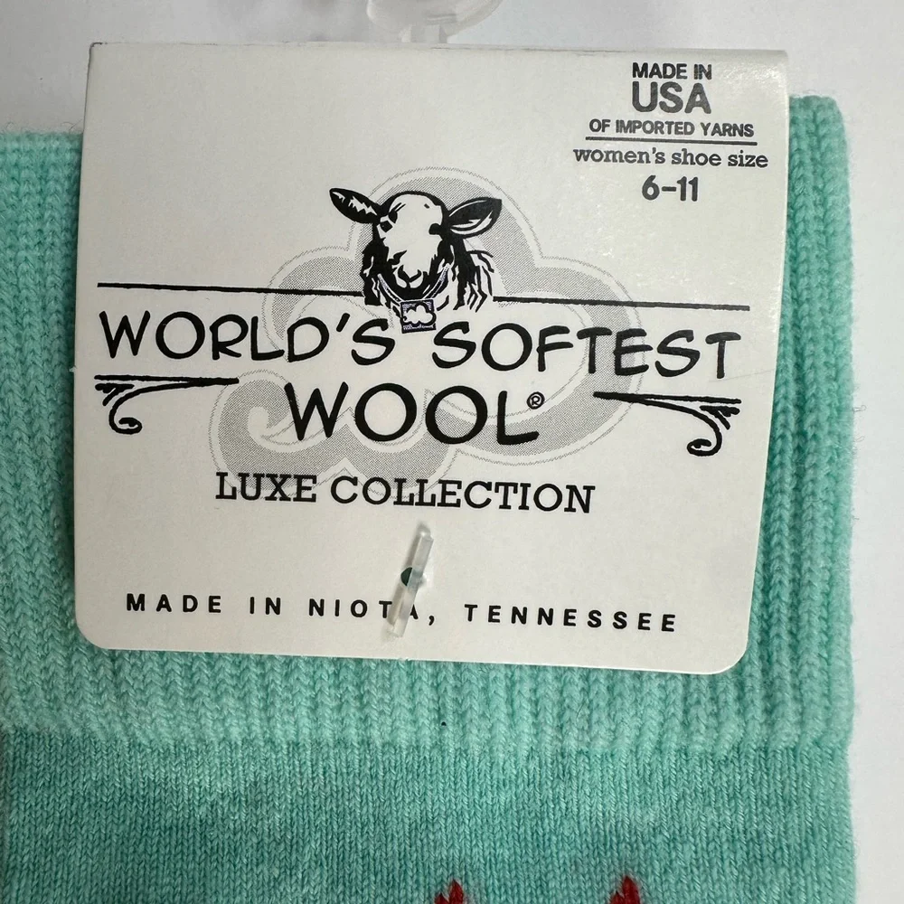 World’s Softest Wool Luxe Socks Buffalo Plaid Women 6–11‎ NWT